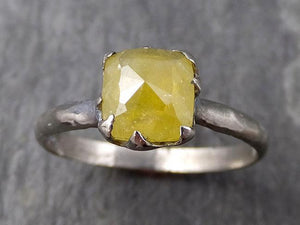 Fancy cut yellow Diamond Solitaire Engagement 14k White Gold Wedding Ring Diamond Ring byAngeline 0769 - Gemstone ring by Angeline