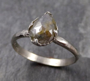 Fancy cut golden salt and pepper Diamond Solitaire Engagement 14k White Gold Wedding Ring byAngeline 0773 - Gemstone ring by Angeline