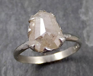 Fancy cut white Diamond Solitaire Engagement 14k White Gold Wedding Ring byAngeline 0777 - Gemstone ring by Angeline