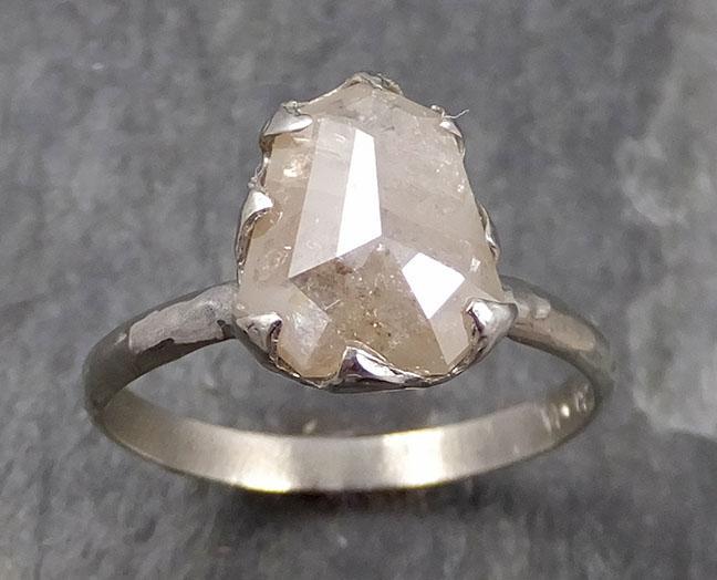 Fancy cut white Diamond Solitaire Engagement 14k White Gold Wedding Ring byAngeline 0777 - Gemstone ring by Angeline