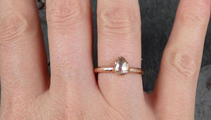 Faceted Fancy cut Champagne Diamond Engagement 14k Rose Gold Solitaire Wedding Ring byAngeline 0786 - Gemstone ring by Angeline