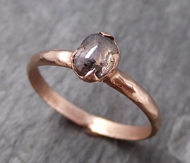 Fancy cut Salt and pepper Solitaire Diamond Engagement 14k Rose Gold Wedding Ring byAngeline 0787 - Gemstone ring by Angeline