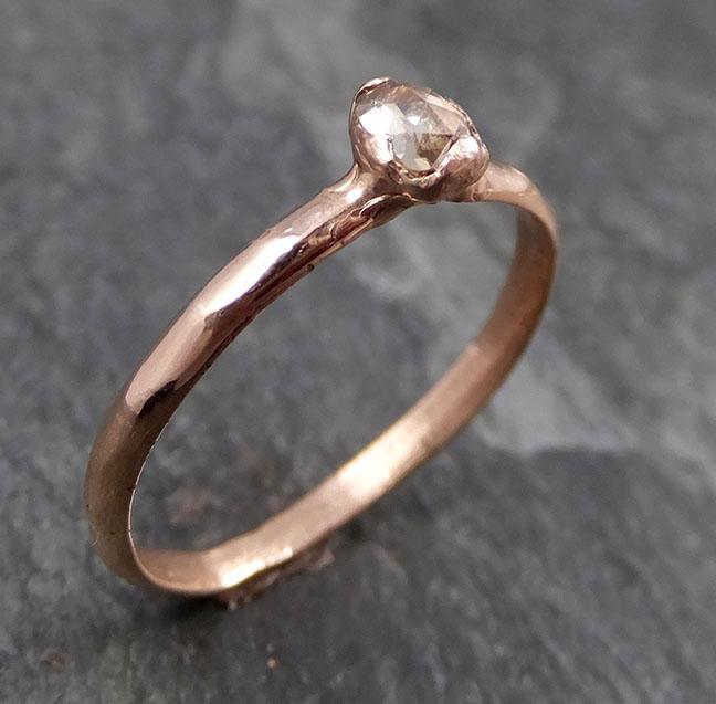 Faceted Fancy cut Champagne Diamond Solitaire Engagement 14k Rose Gold Wedding Ring byAngeline 0789 - Gemstone ring by Angeline