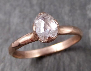 Faceted Fancy cut Rose Diamond Solitaire Engagement 14k Rose Gold Wedding Ring byAngeline 0793 - Gemstone ring by Angeline
