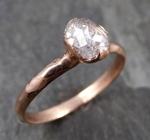 Faceted Fancy cut Rose Diamond Solitaire Engagement 14k Rose Gold Wedding Ring byAngeline 0793 - Gemstone ring by Angeline