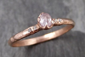 Faceted Fancy cut Rose Dainty Diamond Solitaire Engagement 14k Rose Gold Wedding Ring byAngeline 0794 - Gemstone ring by Angeline