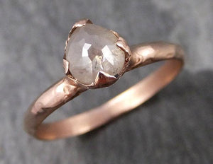 Faceted Fancy cut Rose Dainty Diamond Solitaire Engagement 14k Rose Gold Wedding Ring byAngeline 0795 - Gemstone ring by Angeline