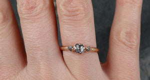 Dainty Fancy cut salt and pepper Diamond Engagement 14k Rose Gold Multi stone Wedding Ring Stacking Rough Diamond Ring byAngeline 0897 - by Angeline