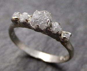 Custom Diamond White gold Engagement Ring Rough Gold Wedding Ring diamond Wedding Ring Rough Diamond Ring byAngeline 0913 - by Angeline