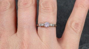 Custom pink Sapphire and White gold Engagement Ring Wedding Rough Diamond Ring byAngeline 0914 - by Angeline