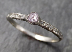 Fancy cut white Diamond Engagement 14k White Gold Multi stone Wedding Ring Rough Diamond Ring byAngeline 0916 - by Angeline