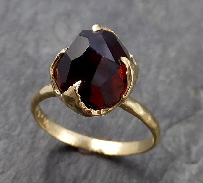 Partially Faceted Sapphire Solitaire 18k yellow gold Engagement Ring Wedding Ring Custom One Of a Kind Gemstone Ring 1071 - by Angeline
