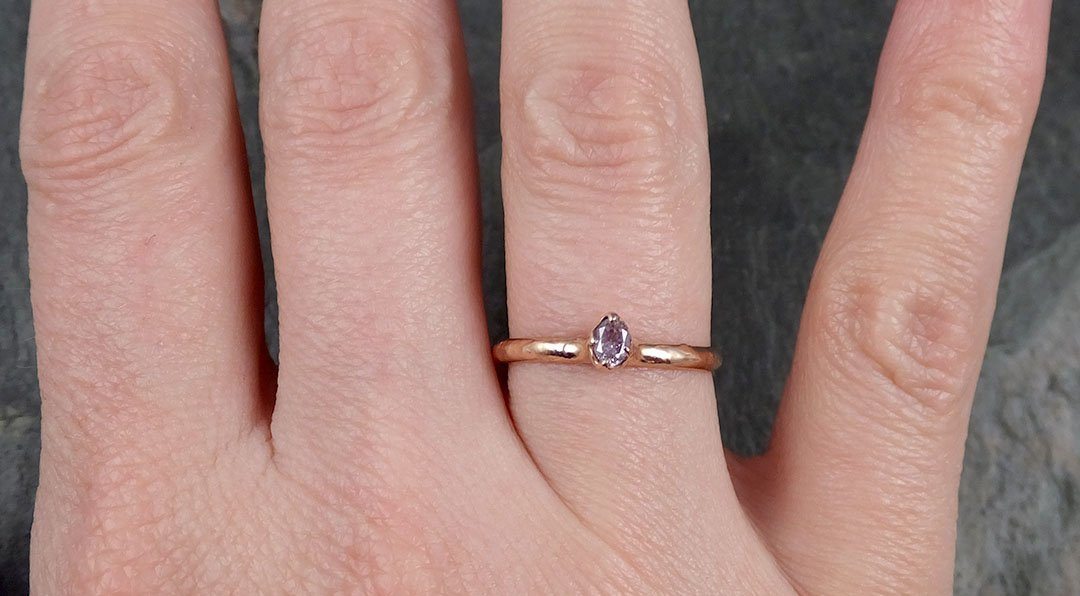 Dainty Fancy cut pink Diamond Solitaire Engagement 14k Rose Gold Wedding Ring Diamond Ring byAngeline 1078 - by Angeline