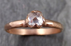 Faceted Fancy cut white Diamond Solitaire Engagement 14k Rose Gold Wedding Ring byAngeline 1088 - by Angeline