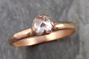 Faceted Fancy cut white Diamond Solitaire Engagement 14k Rose Gold Wedding Ring byAngeline 1088 - by Angeline