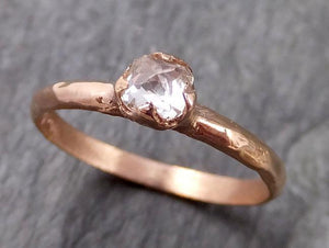 Faceted Fancy cut white Diamond Solitaire Engagement 14k Rose Gold Wedding Ring byAngeline 1088 - by Angeline