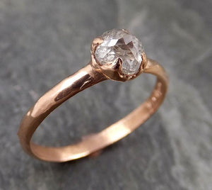 Faceted Fancy cut white Diamond Solitaire Engagement 14k Rose Gold Wedding Ring byAngeline 1089 - by Angeline