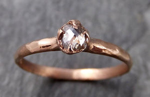 Fancy cut Dainty White Diamond Solitaire Engagement 14k Rose Gold Wedding Ring byAngeline 1098 - by Angeline
