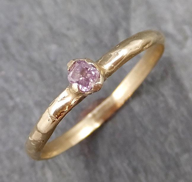 Pink Diamond Solitaire Engagement Dainty Fancy cut 14k yellow Gold Wedding Ring Diamond Ring byAngeline 1102 - by Angeline