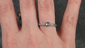Fancy cut salt and pepper Diamond Engagement 14k White Gold Multi stone Wedding Ring Rough Diamond Ring byAngeline 1116 - by Angeline