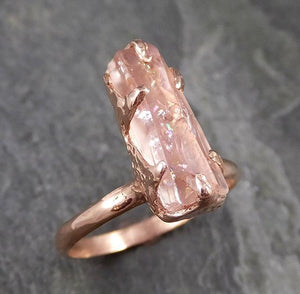 Partially Faceted Topaz 14k rose Gold Ring One Of a Kind Gemstone Ring Recycled gold byAngeline 1121 - by Angeline