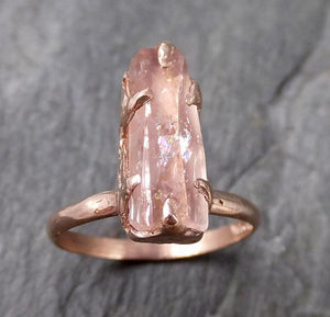 Partially Faceted Topaz 14k rose Gold Ring One Of a Kind Gemstone Ring Recycled gold byAngeline 1121 - by Angeline
