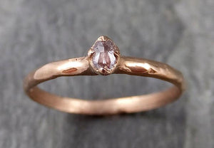 Fancy cut Dainty White Diamond Solitaire Engagement 14k Rose Gold Wedding Ring byAngeline 1126 - by Angeline