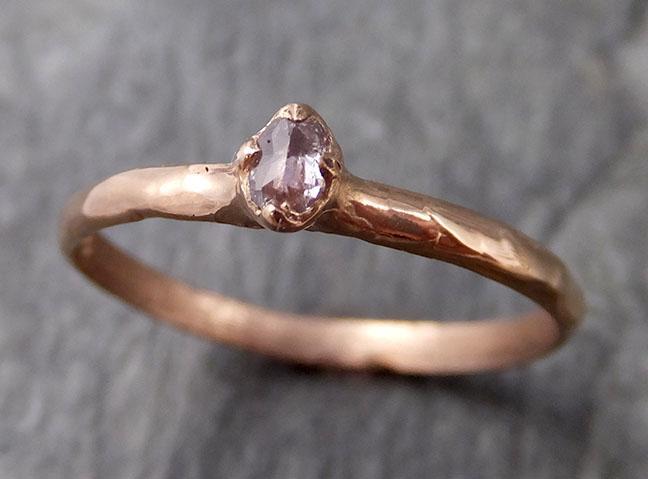 Fancy cut Dainty White Diamond Solitaire Engagement 14k Rose Gold Wedding Ring byAngeline 1126 - by Angeline