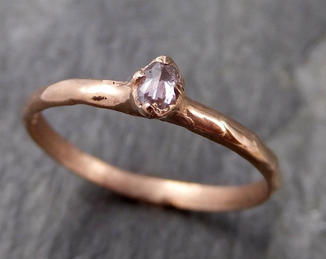 Fancy cut Dainty White Diamond Solitaire Engagement 14k Rose Gold Wedding Ring byAngeline 1126 - by Angeline