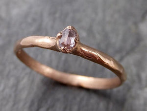 Fancy cut Dainty White Diamond Solitaire Engagement 14k Rose Gold Wedding Ring byAngeline 1126 - by Angeline