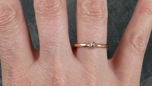 Fancy cut Dainty White Diamond Solitaire Engagement 14k Rose Gold Wedding Ring byAngeline 1126 - by Angeline