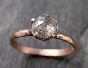 Faceted Fancy cut white Diamond Solitaire Engagement 14k Rose Gold Wedding Ring byAngeline 1191 - by Angeline