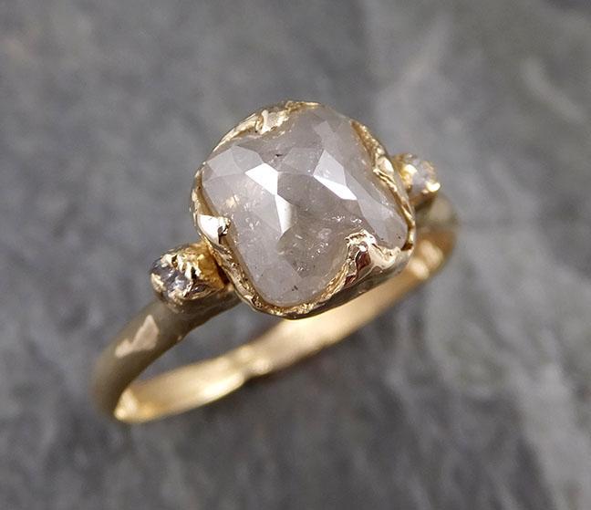 Faceted Fancy cut white Diamond Multi stone Engagement 14k Yellow Gold Wedding Ring byAngeline 1208 - by Angeline