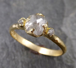 Fancy cut white Diamond Engagement 18k Yellow Gold Multi stone Wedding Ring Stacking Rough Diamond Ring byAngeline 1240 - by Angeline