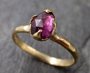 Fancy cut tourmaline Yellow Gold Ring Gemstone Solitaire recycled 18k statement cocktail statement 1251 - by Angeline