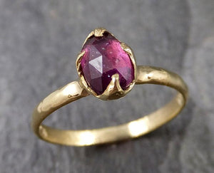 Fancy cut tourmaline Yellow Gold Ring Gemstone Solitaire recycled 18k statement cocktail statement 1251 - by Angeline