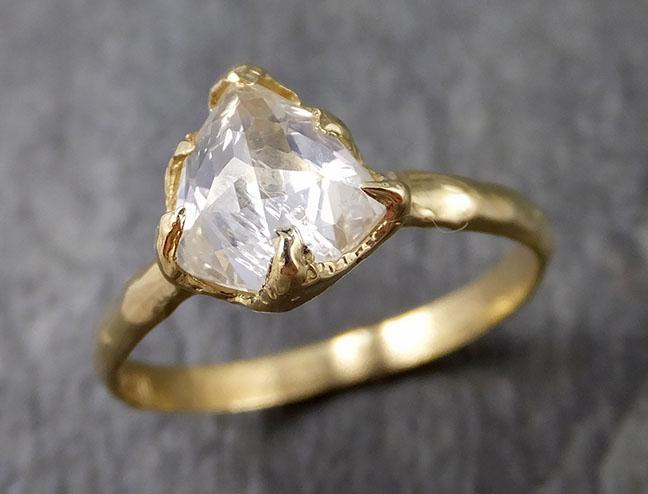 Fancy cut white Diamond Solitaire Engagement 18k yellow Gold Wedding Ring byAngeline 1277 - by Angeline