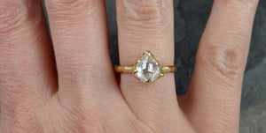 Fancy cut white Diamond Solitaire Engagement 18k yellow Gold Wedding Ring byAngeline 1277 - by Angeline