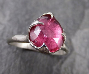 Fancy cut Spinel 18k white Gold statement Ring One Of a Kind Pink Gemstone Ring stone Ring byAngeline 1282 - by Angeline