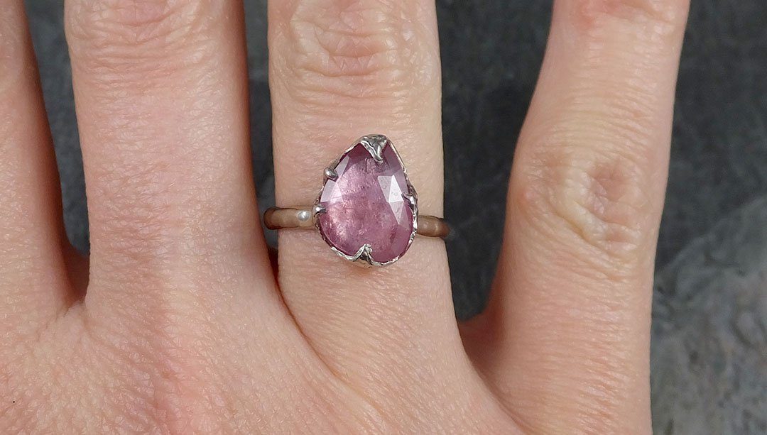 Fancy cut Spinel 18k white Gold statement Ring One Of a Kind Pink Gemstone Ring stone Ring byAngeline 1285 - by Angeline