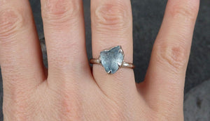 uncut Aquamarine Solitaire Ring Custom One Of a Kind Gemstone Ring Bespoke byAngeline 0922 - by Angeline