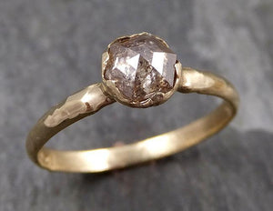 Fancy cut Champagne Diamond 14k Yellow gold Solitaire Ring Gold Gemstone Engagement Ring Raw gemstone Jewelry 0796 - Gemstone ring by Angeline