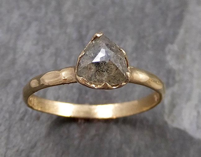 Fancy cut Salt and pepper Diamond Engagement 14k yellow Gold Wedding Ring Diamond Ring byAngeline 0797 - Gemstone ring by Angeline
