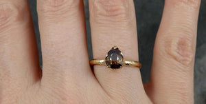 Fancy cut Cognac Diamond Solitaire Engagement 14k Yellow Gold Wedding Ring Diamond Ring byAngeline 0799 - Gemstone ring by Angeline