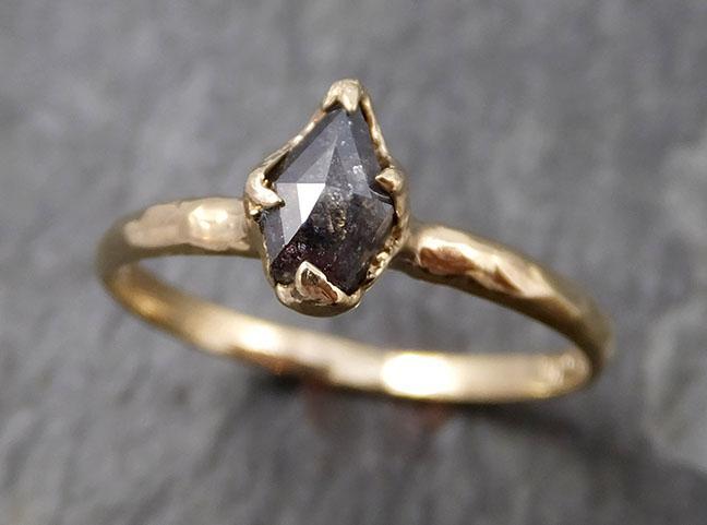 Fancy cut Salt and pepper Diamond Engagement 14k yellow Gold Wedding Ring byAngeline 0800 - Gemstone ring by Angeline