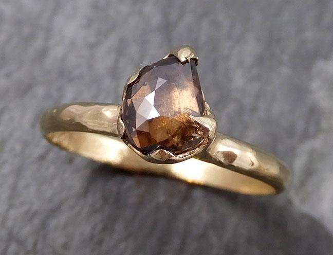 Fancy cut Cognac Diamond Engagement 14k Yellow Gold Wedding Ring Diamond Ring byAngeline 0801 - Gemstone ring by Angeline