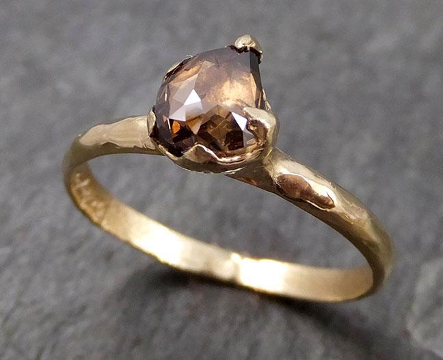 Fancy cut Cognac Diamond Engagement 14k Yellow Gold Wedding Ring Diamond Ring byAngeline 0801 - Gemstone ring by Angeline