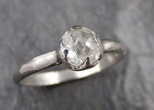 Fancy cut White Diamond Solitaire Engagement 14k White Gold Wedding Ring byAngeline 1296 - by Angeline
