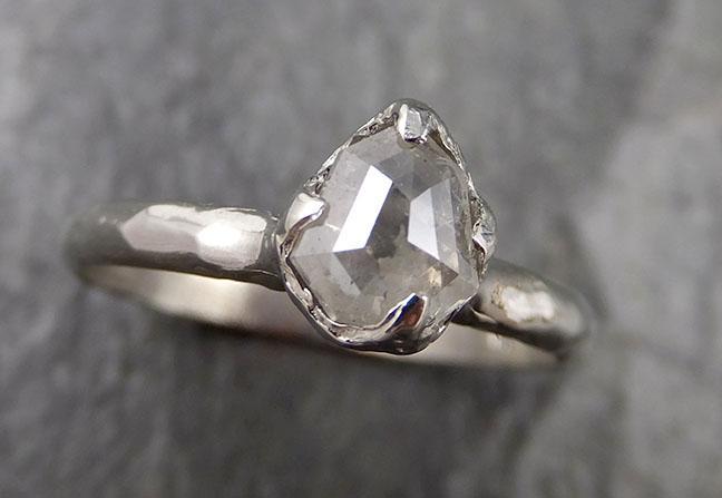 Fancy cut White Diamond Solitaire Engagement 14k White Gold Wedding Ring byAngeline 1298 - by Angeline