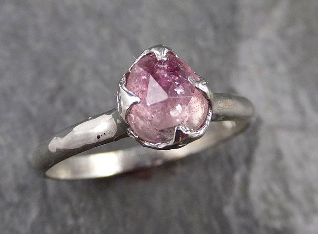 Fancy cut Watermelon Tourmaline White Gold Ring Gemstone Solitaire recycled 14k statement cocktail statement 1305 - by Angeline